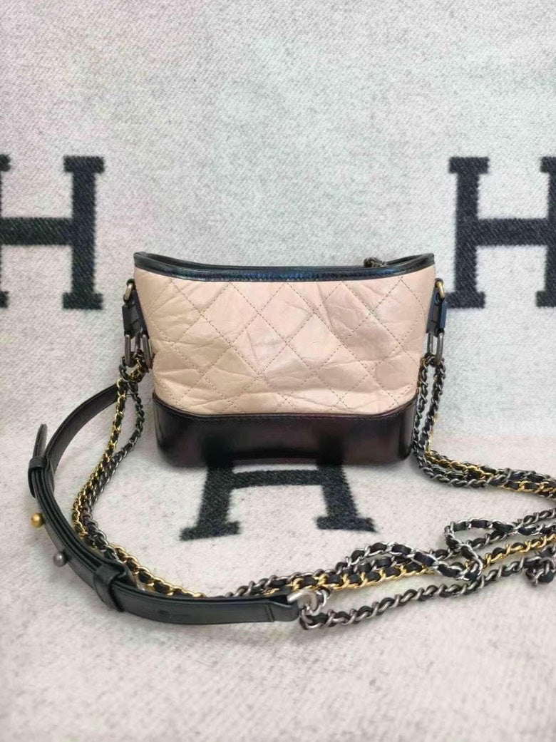 Chanel BCQ Quilted Beige Leather Crossbody Bag