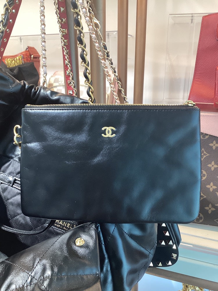 Chanel  Large Black Shoulder Bag with Dust Bag and Pouch
