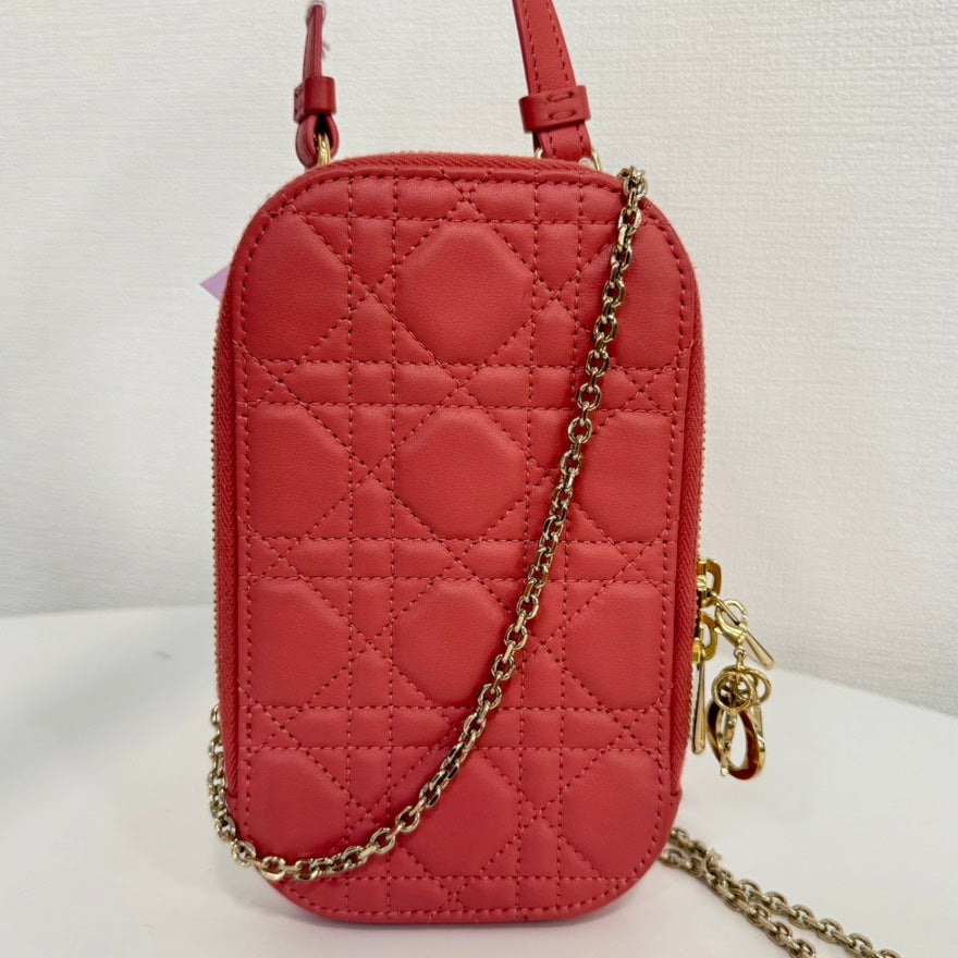 Dior Handbag 2way Phone Pouch Lambskin