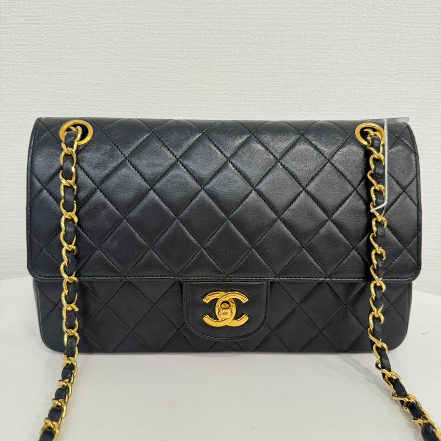   Chanel Lambskin Double Flap Bag Medium FM