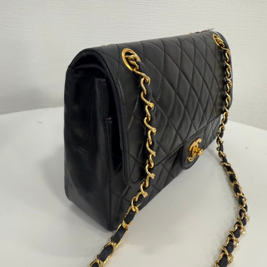   Chanel Lambskin Double Flap Bag Medium FM
