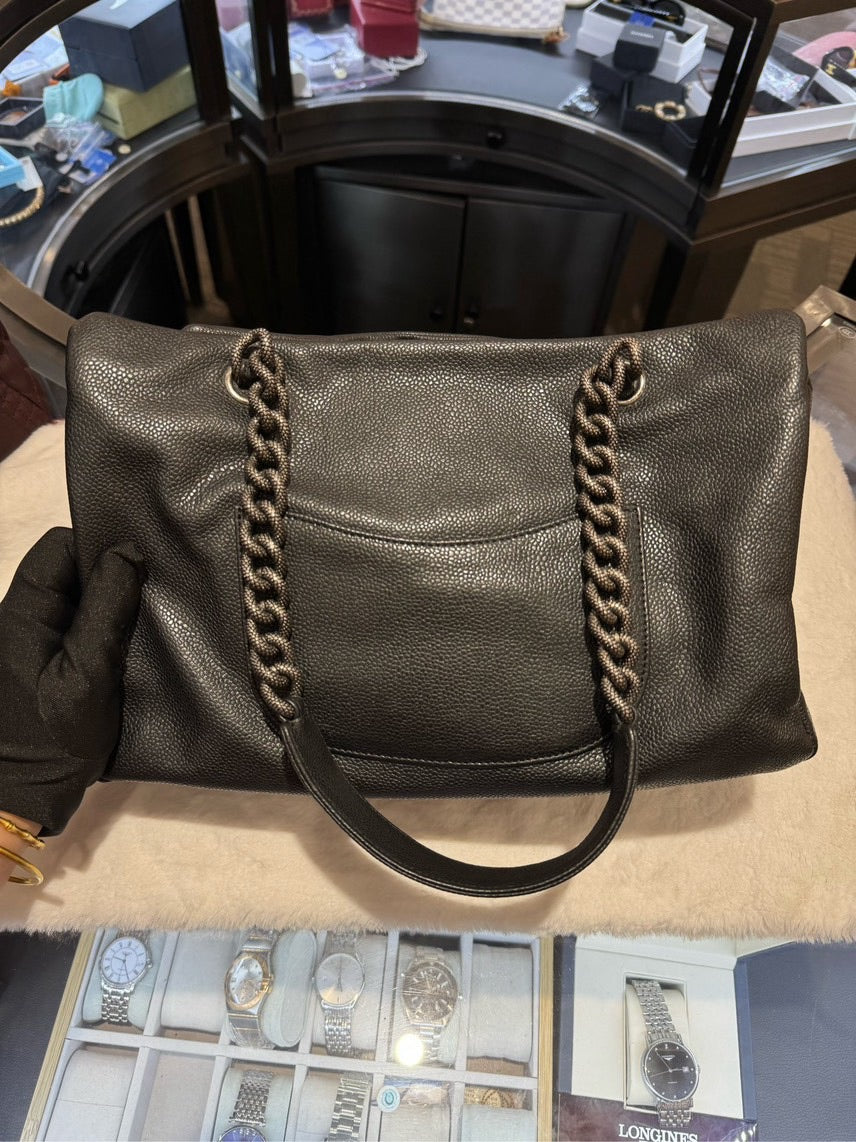 Chanel Tote Bag HBg Black Leather Medium