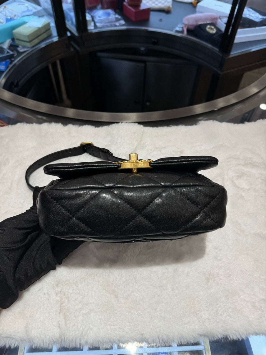 Chanel  Beltbag Black Leather Waist Bag