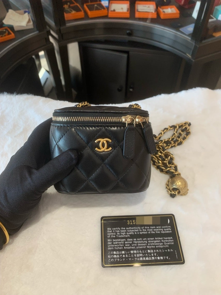 Chanel Mini Black Quilted Leather Crossbody Bag