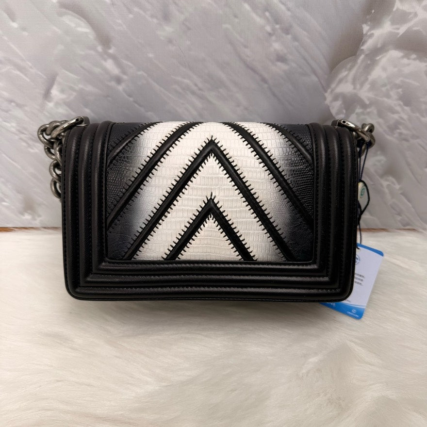 Chanel Preloved Leboy Black/White Leather Shoulder Bag