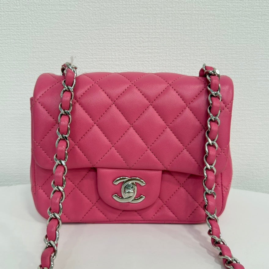 Preloved Chanel Calfskin Mini Flap Bag Pink Series 27 FM0145 -   Chanel Bags