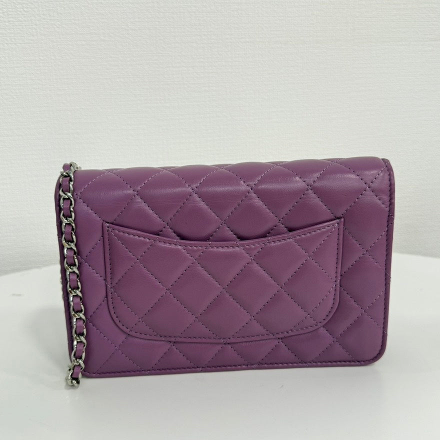 Preloved Chanel Lambskin Classic Wallet on Chain FM1048