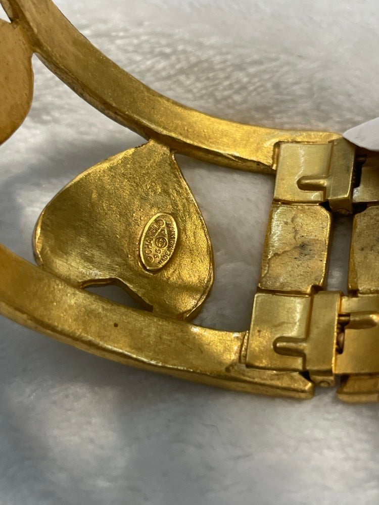 CHANEL Gold Openwork Charm Bracelet