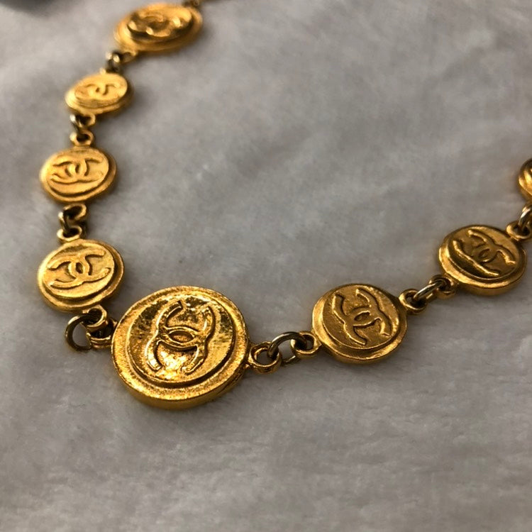CHANEL   Gold Chain Belt L-XL