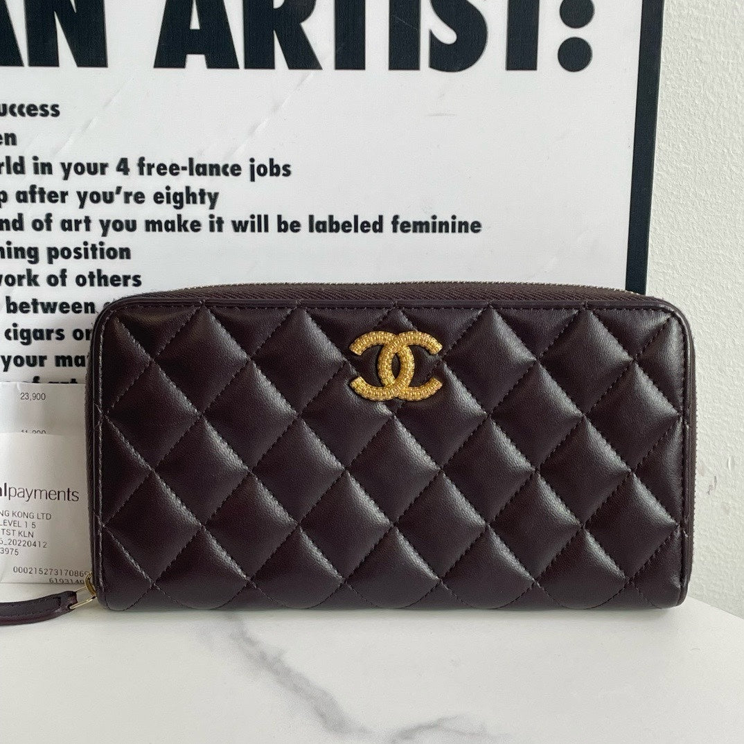 Preloved?? Chanel Long Wallet, Lambskin (2023) #13979