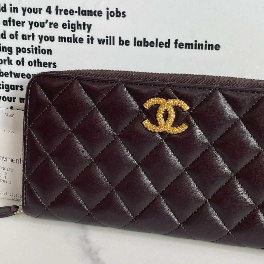 Preloved?? Chanel Long Wallet, Lambskin (2023) #13979