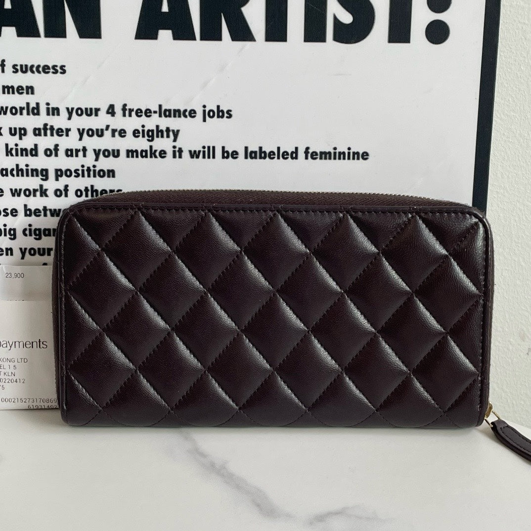 Preloved?? Chanel Long Wallet, Lambskin (2023) #13979