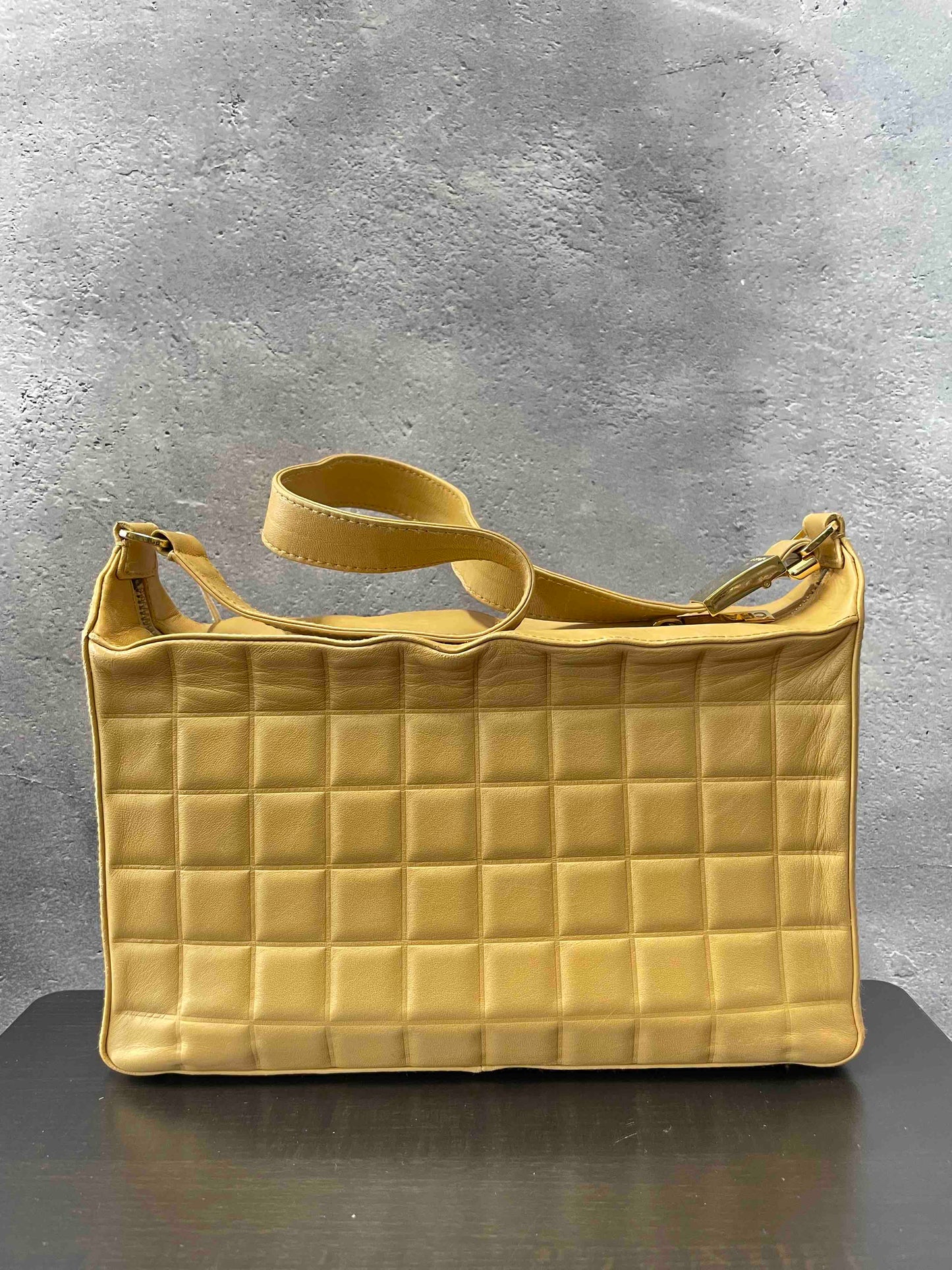 Chanel Cambon CC Shoulder Bag JZ Beige Leather Shoulder Bag