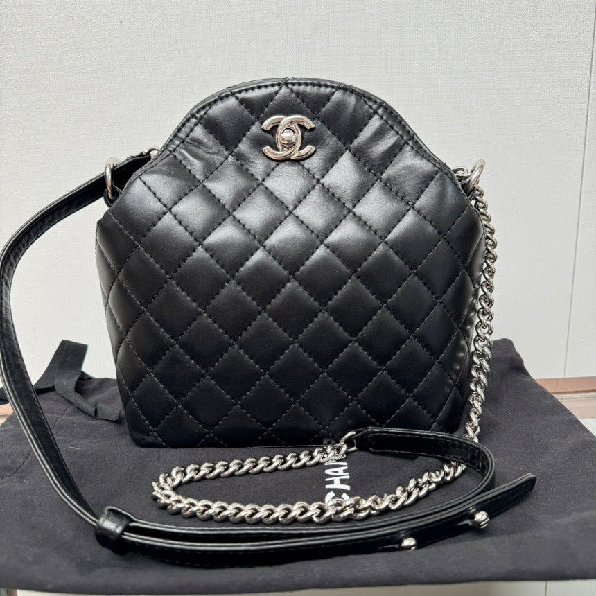Chanel Quilted Leather Black Crossbody Bag