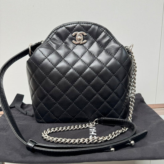 Chanel Quilted Leather Black Crossbody Bag