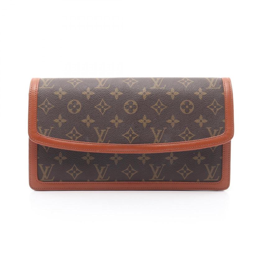 LOUIS VUITTON Pochette Dame GM Monogram Clutch Bag Brown - Condition A