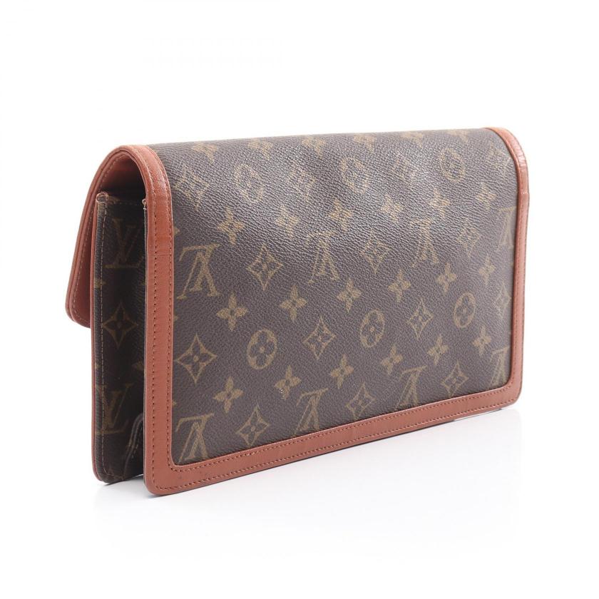 LOUIS VUITTON Pochette Dame GM Monogram Clutch Bag Brown - Condition A