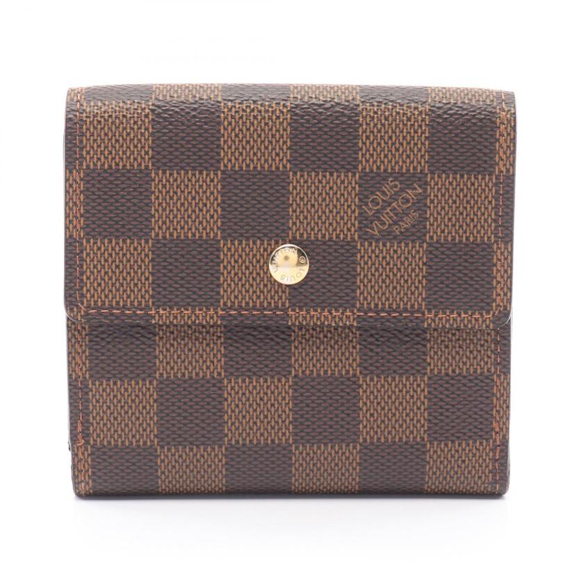 Louis Vuitton Portefeuil Elise Damier ebene W hook wallet PVC leather Brown - Condition A
