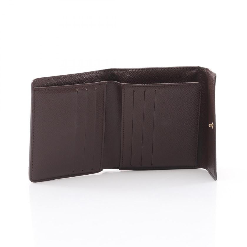 Louis Vuitton Portefeuil Elise Damier ebene W hook wallet PVC leather Brown - Condition A