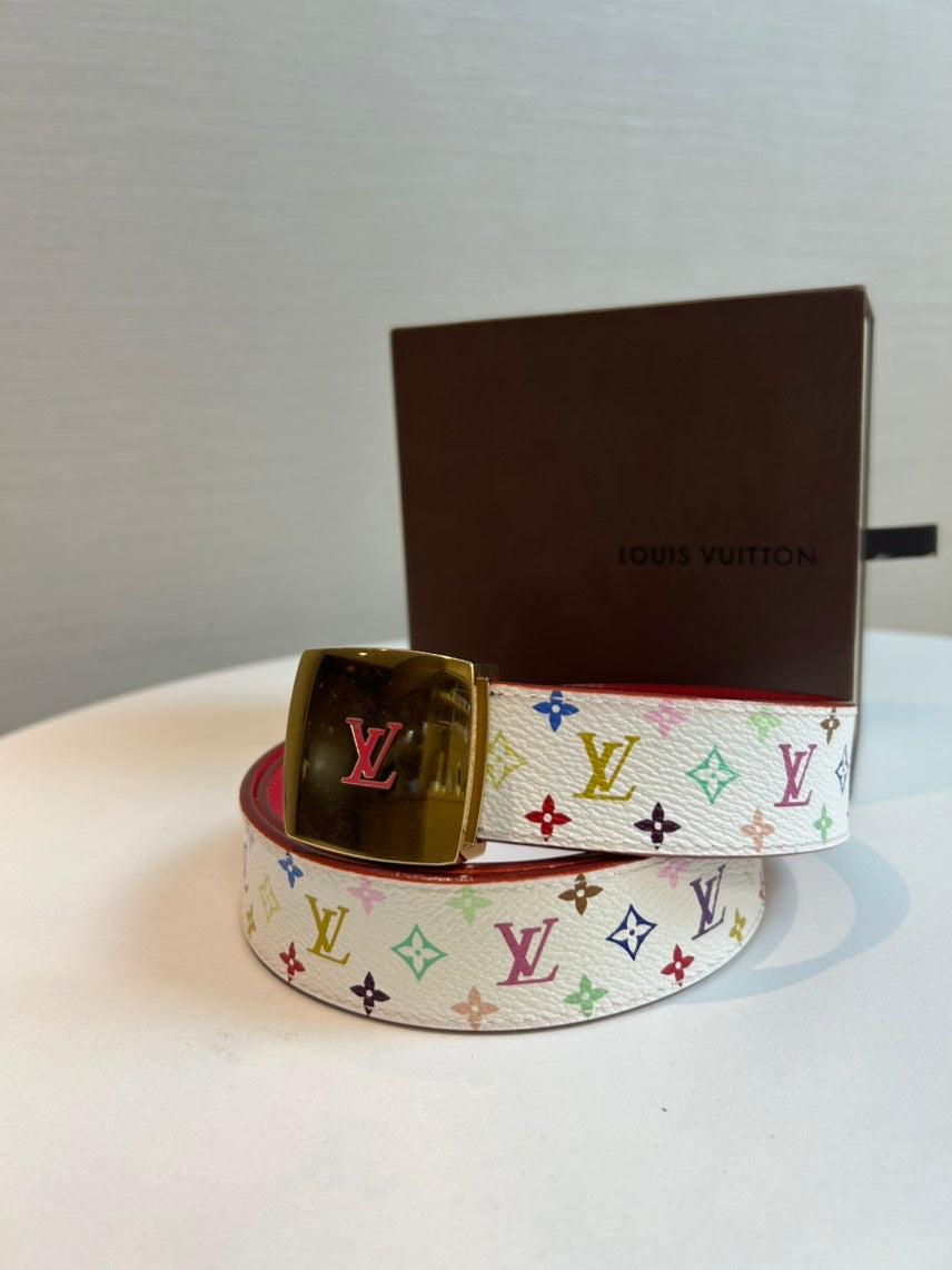 Louis Vuitton Multicolor Monogram Belt White Bag Accessories