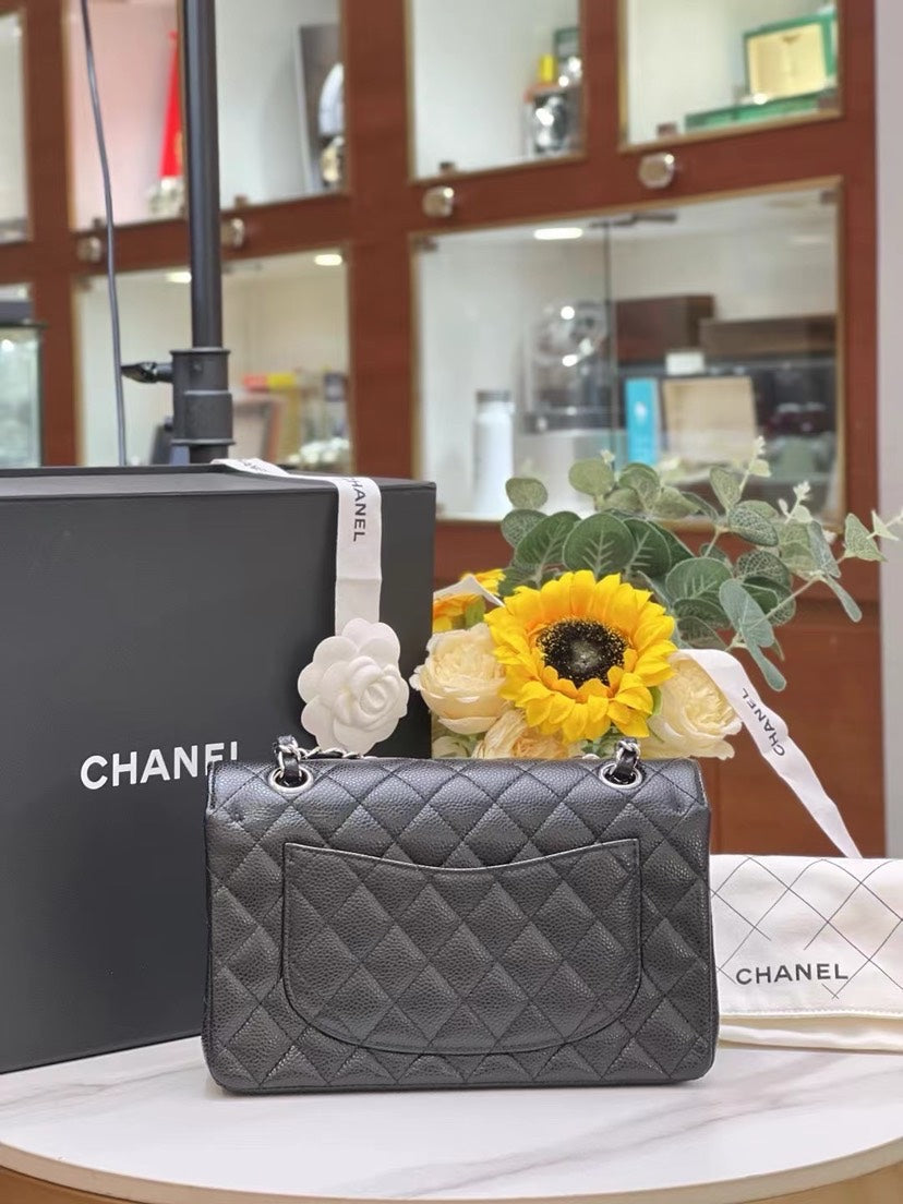 Preloved Chanel CF Small Chip Black Caviar Bag 12099