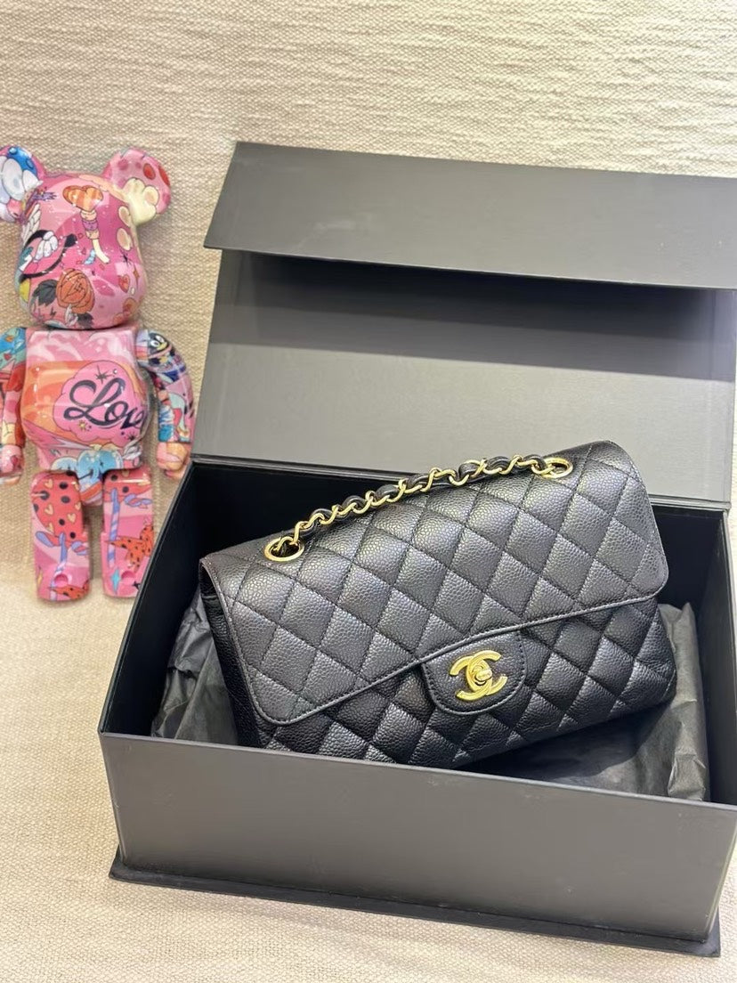 Preloved Chanel CF Caviar Black Small Chip Bag 11974