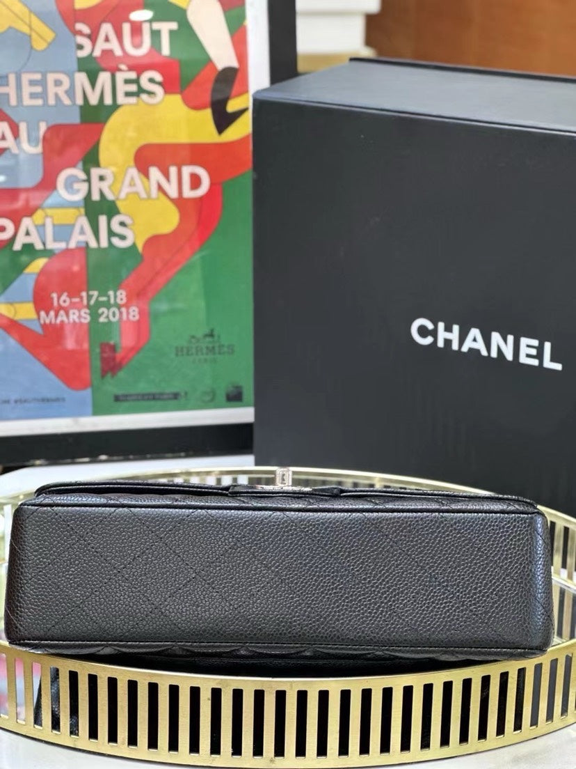 Preloved Chanel CF Caviar Black Medium Bag 2019-2020 11732