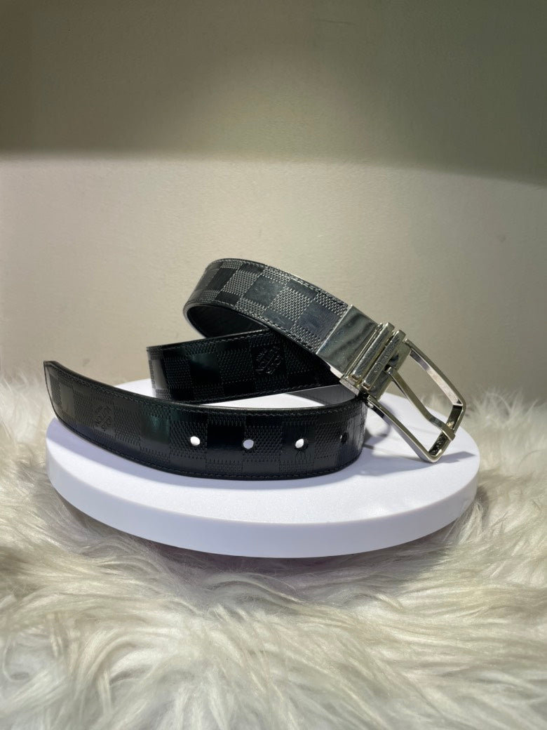 Louis Vuitton Damier Graphite  Belt in Black Size 95