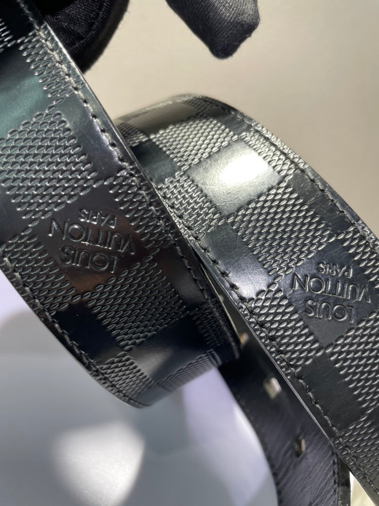 Louis Vuitton Damier Graphite  Belt in Black Size 95