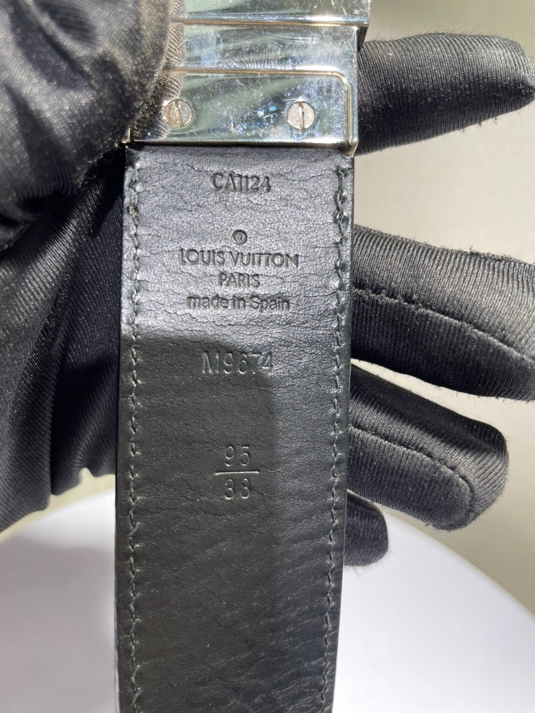 Louis Vuitton Damier Graphite  Belt in Black Size 95