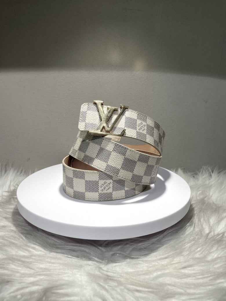 Louis Vuitton Damier Azur Belt in White Leather