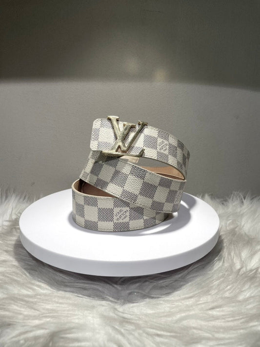 Louis Vuitton Damier Azur Belt in White Leather