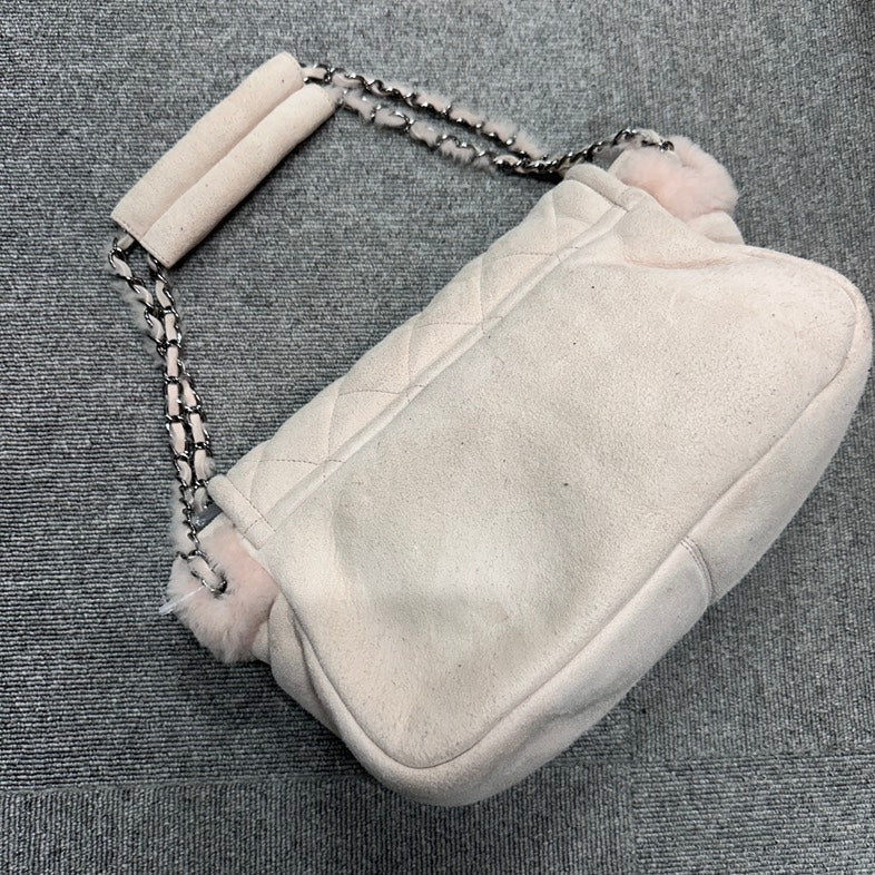 Chanel BVJ Chain Shoulder Bag in Beige Suede