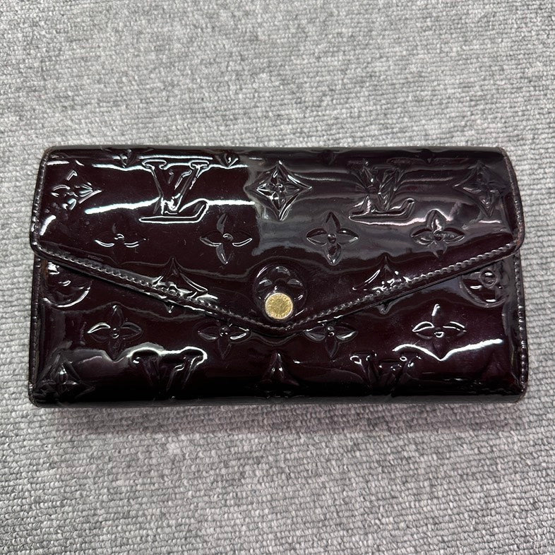 Louis Vuitton Vernis Monogram Wallet BVJ in Burgundy - Designer Wallet