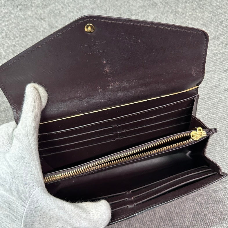Louis Vuitton Vernis Monogram Wallet BVJ in Burgundy - Designer Wallet