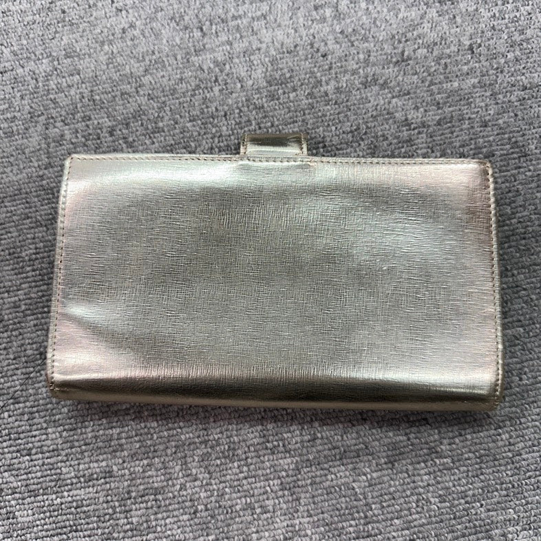 Chanel Wallet BVJ Gold Metallic Leather Wallet