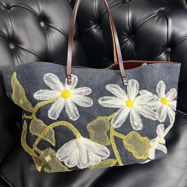 Fendi Handbag FVN Tote Bag Denim Blue