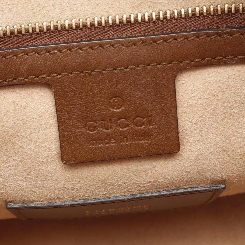 GUCCI GG Supreme Handbag mini boston bag PVC leather beige Brown 2WAY 2101219224176