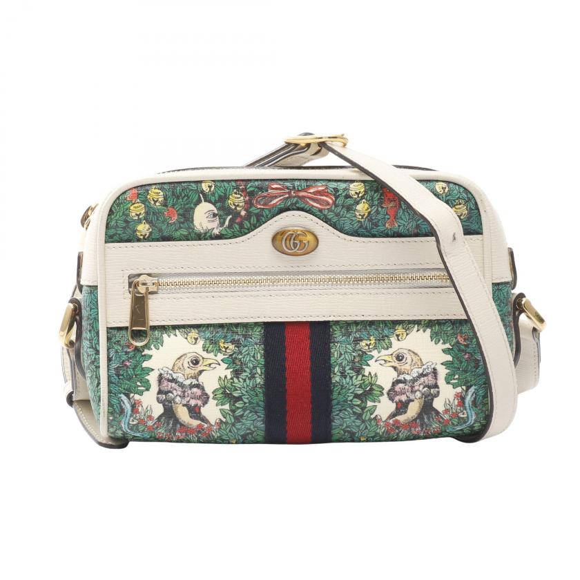 GUCCI GUCCI ??Yuko Higuchi Ophidia Shoulder bag PVC leather off white green multicolor 2120900063665