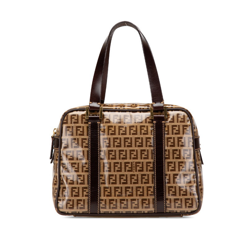 Fendi Zucchino Enamel Handbag Canvas Travel Bag