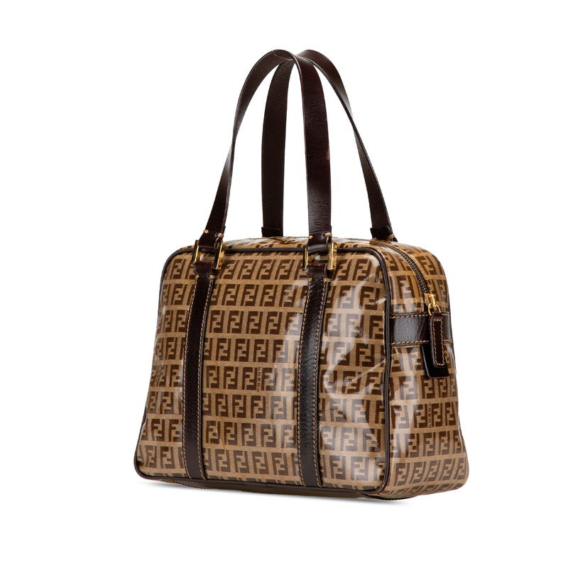 Fendi Zucchino Enamel Handbag Canvas Travel Bag