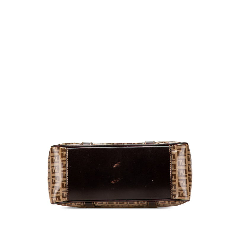 Fendi Zucchino Enamel Handbag Canvas Travel Bag