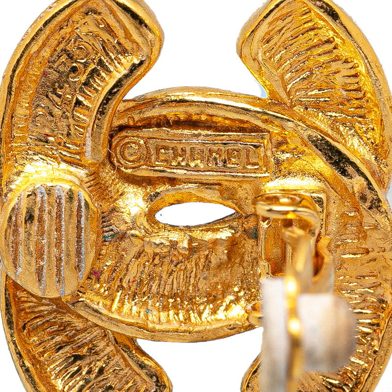Chanel Gold Plated Coco Mark Mini Matelassé Earrings Bag