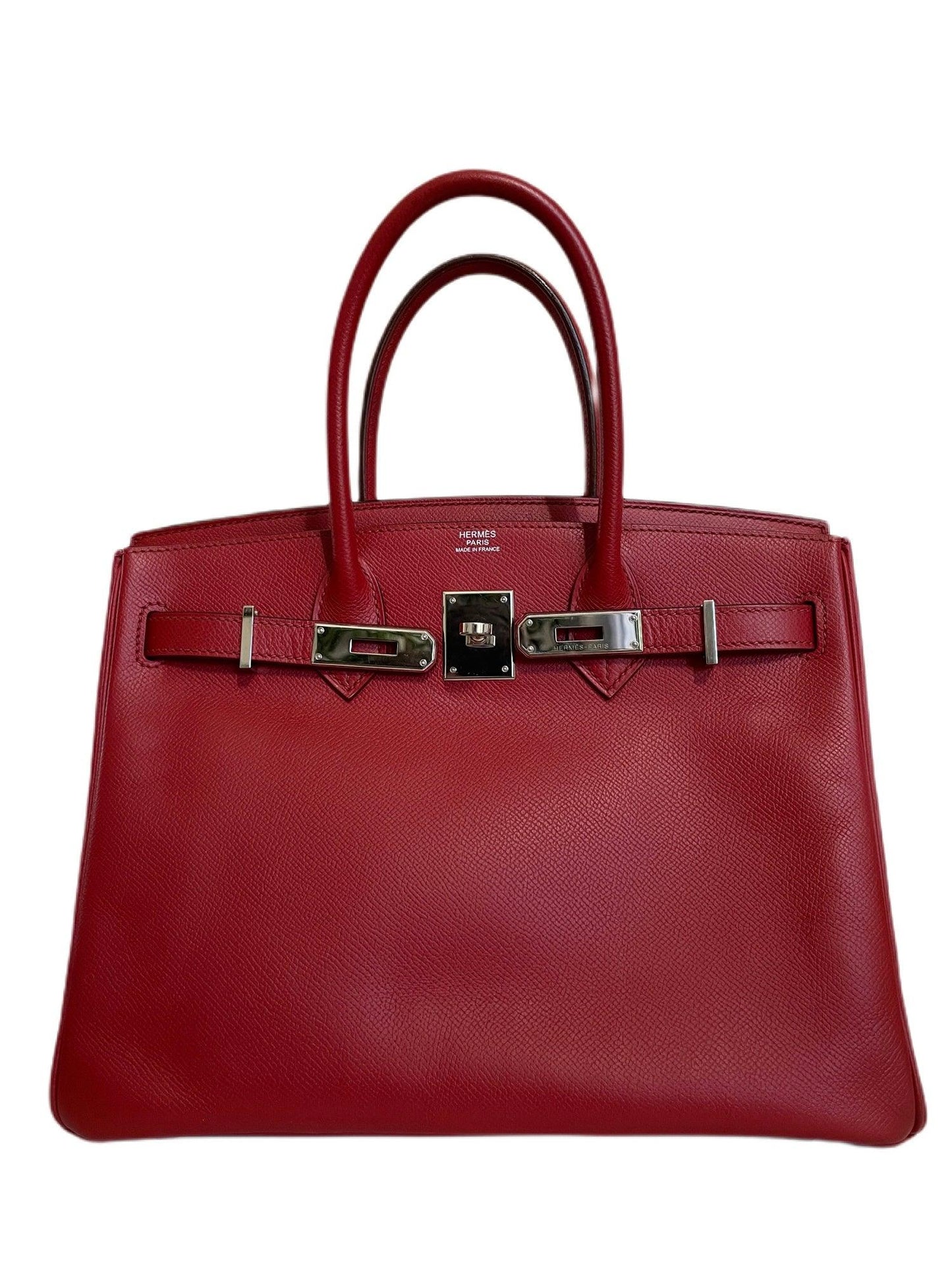 Hermes Luxury Cm Rouge Garance Epsom Birkin With Travel Bag