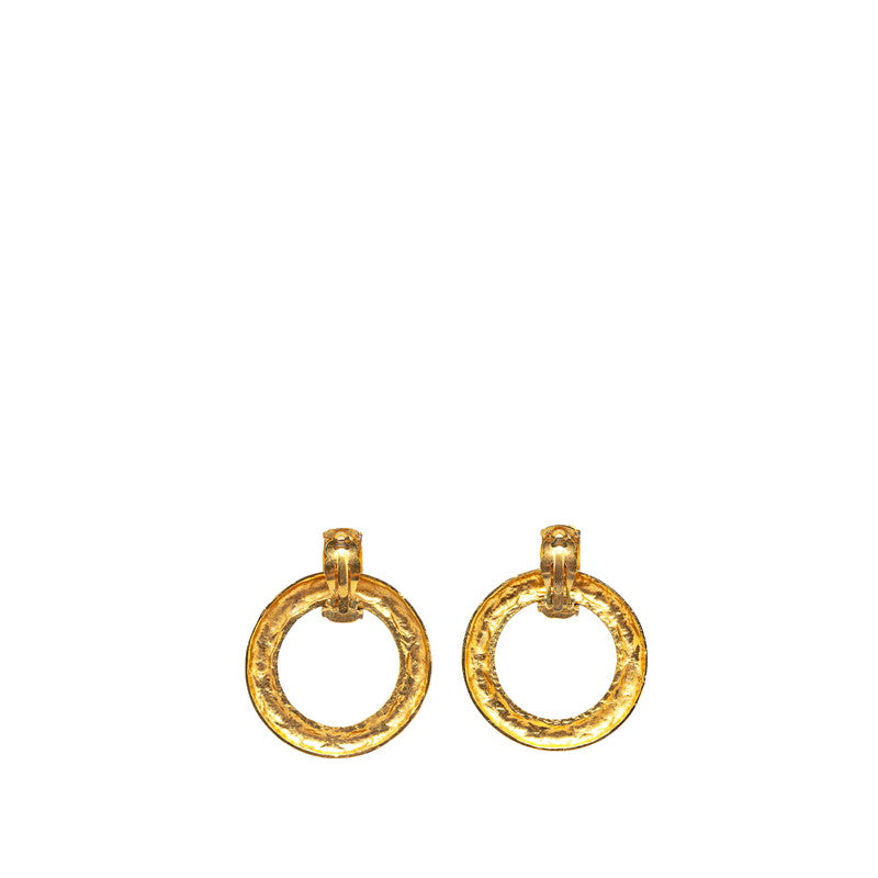 Chanel Gold Plated Matelassé Earrings Bag