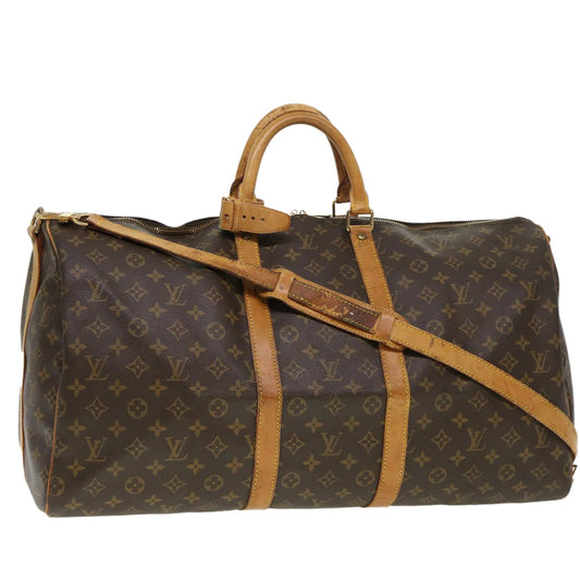 Louis Vuitton Monogram Keepall Bandouliere 55 Boston Bag LV rd4574
