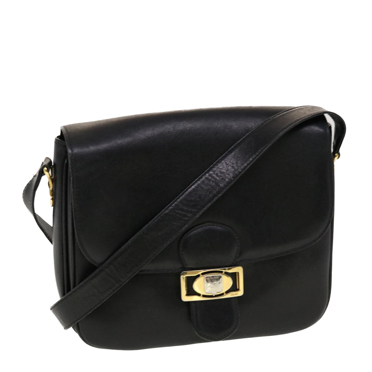 Luxury Horse Carriage Shoulder Bag Rd Leather Black Black Rd