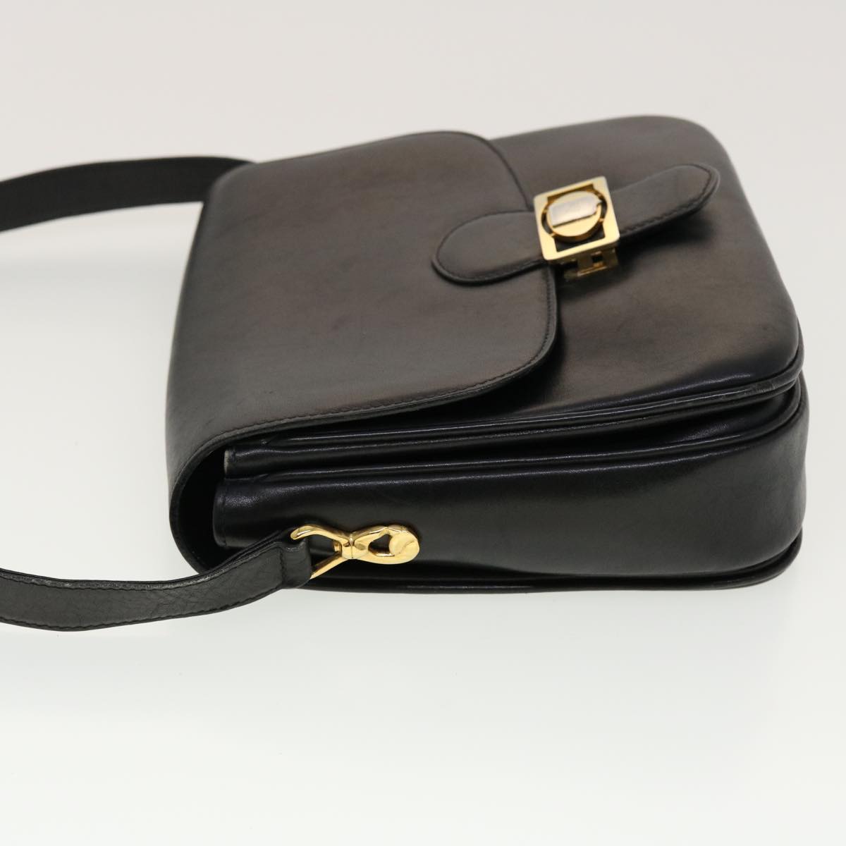 Luxury Horse Carriage Shoulder Bag Rd Leather Black Black Rd