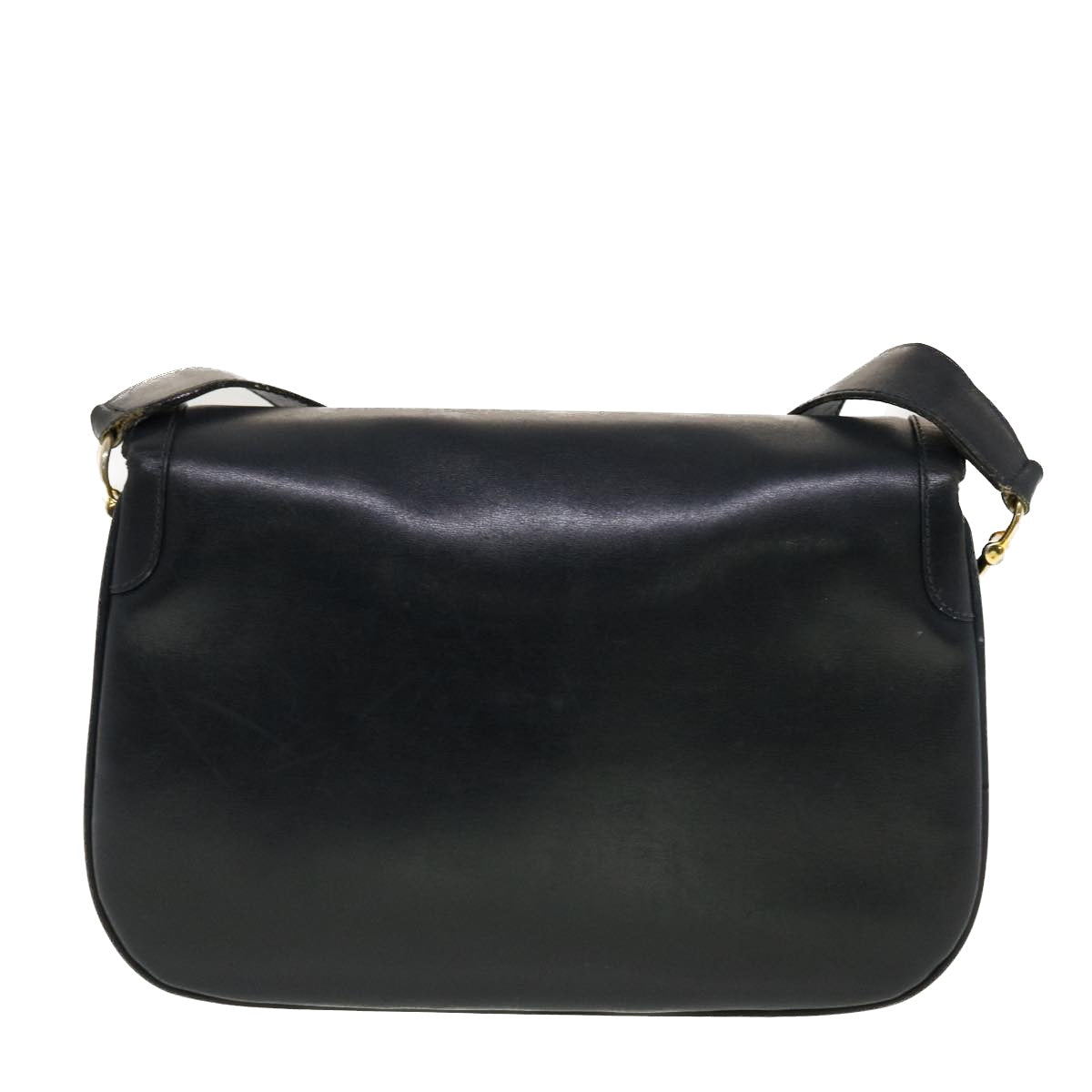 Luxury Horse Carriage Shoulder Bag Navy Rd Leather