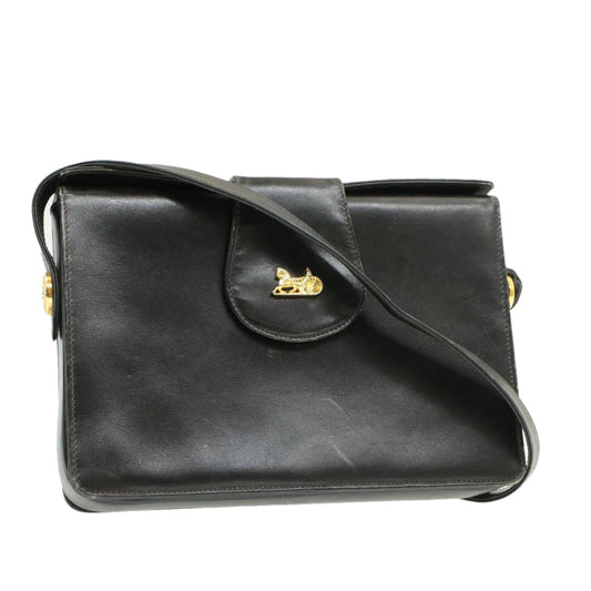 Luxury Horse Carriage Shoulder Bag Rd Leather Black